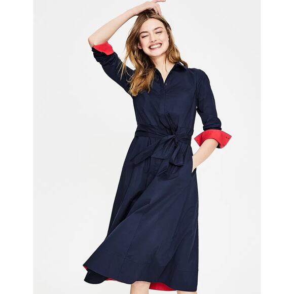 NWT Boden Roseland Shirt Dress Navy Blue Size 6 - Picture 2 of 9